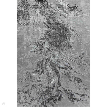 Serenity 268 SRN68 Modern Abstract Distressed Metallic Shimmer Soft Textured Hi-Lo Polyblend Short Pile Slate Grey/Charcoal/Black/Silver/Ash Grey Rug-Desire Rugs-Rug Love - The Most Loved Rug Store